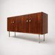 Buffet vintage en palissandre avec pieds en chrome
