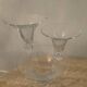 Trio of vintage glass paste candlesticks