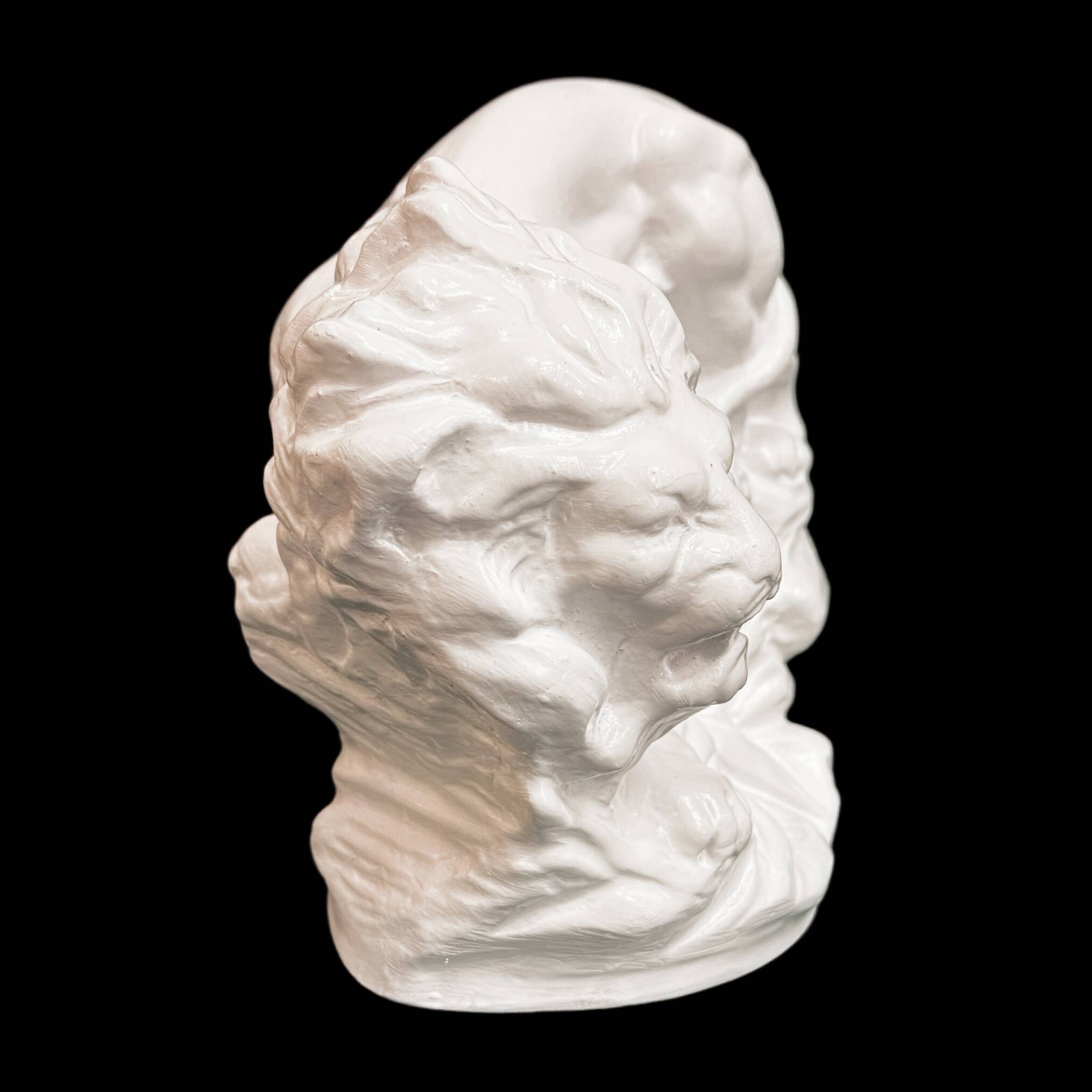 White clay, large Art Deco lion figure, Czech Republic, early 20th century