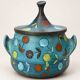 Vintage ceramic soup tureen with floral decoration.