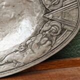 Art deco embossed pewter dish