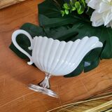Porcelain and silver-plated gravy boat