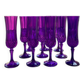 10 purple champagne flutes