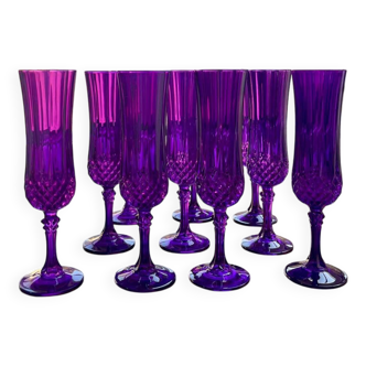 10 purple champagne flutes