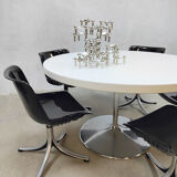 Midcentury dining office set Tecno 'Modus' chairs