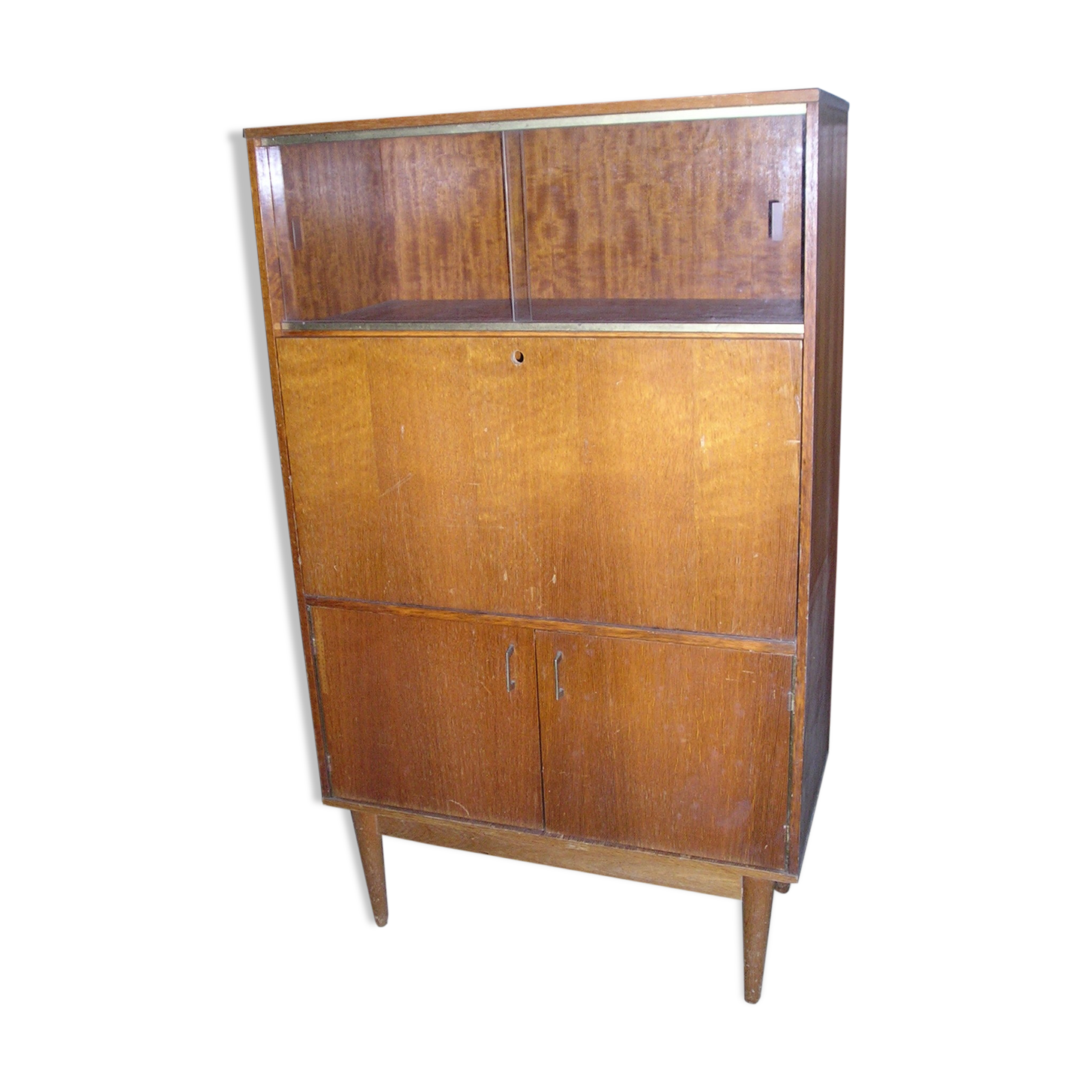 Showcase - Brissac secretary 1960 in oak and veneer