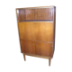 Vitrine - secrétaire Brissac 1960 en chêne et placage
