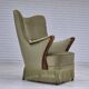 Années 1960, design scandinave, fauteuil en état d'origine, meuble velours, pieds en hêtre.