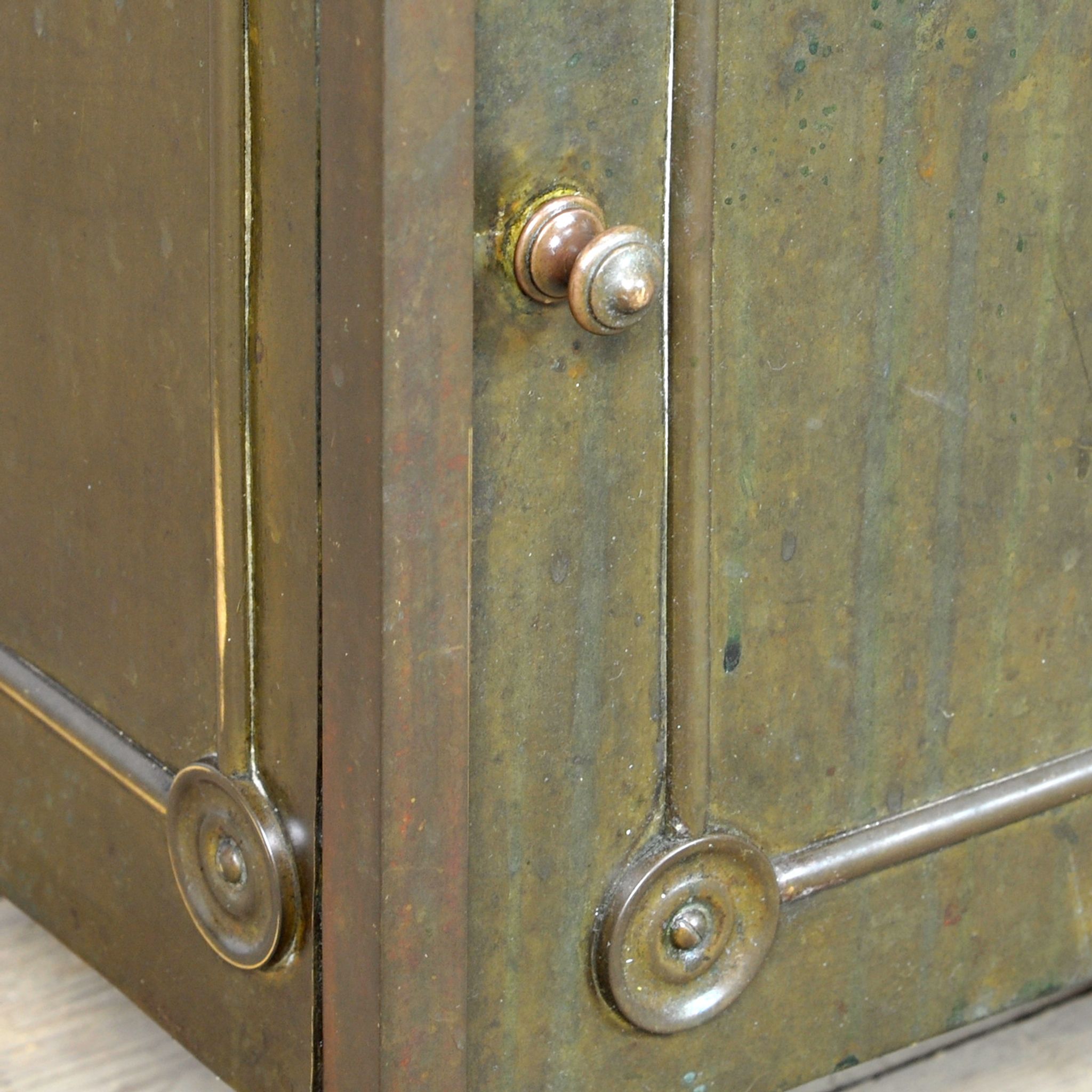 Brass Nightstand With Marble Top, 1910's