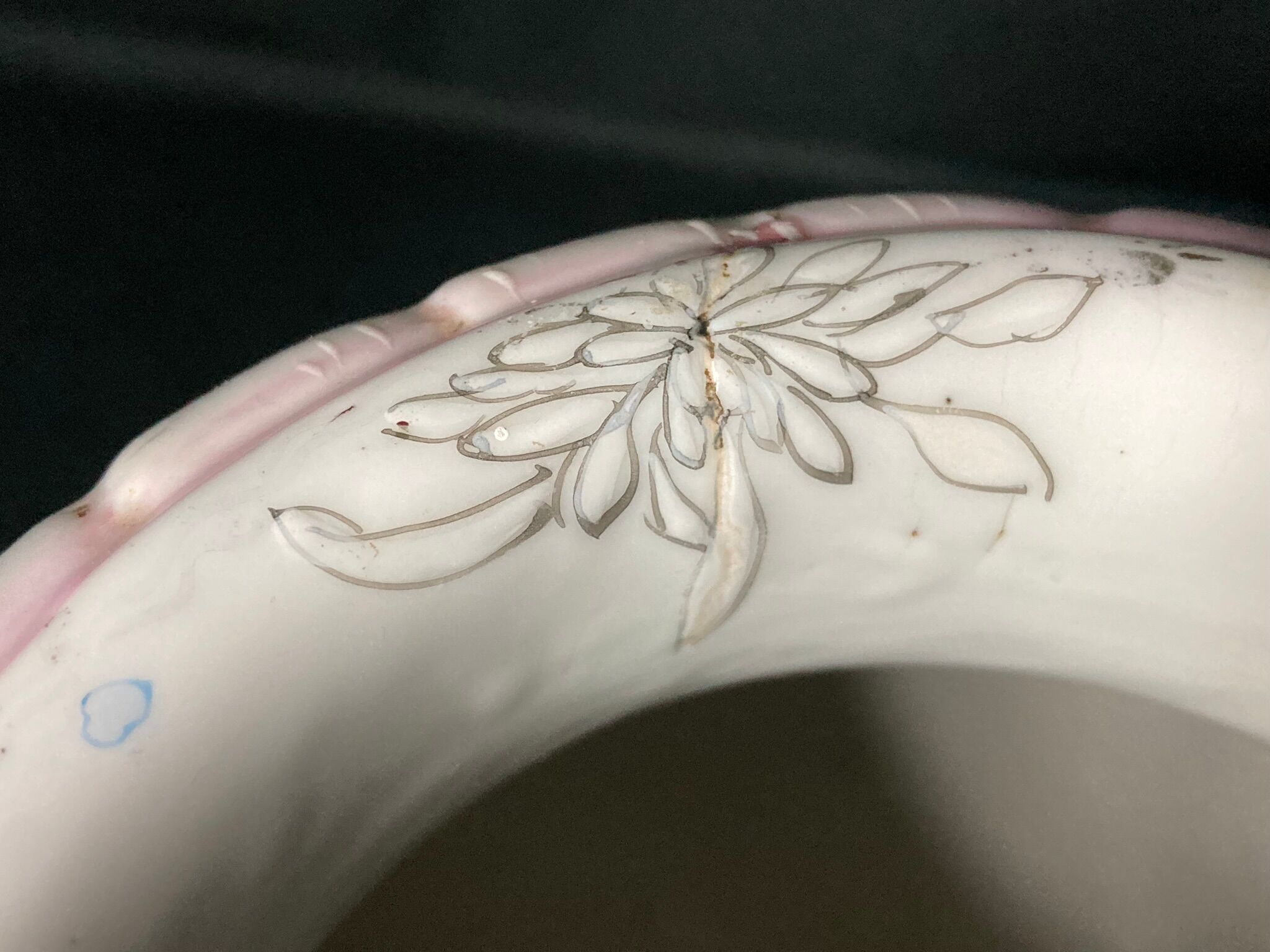 Pair of porcelain ball vases with cottage decor, late 19th century