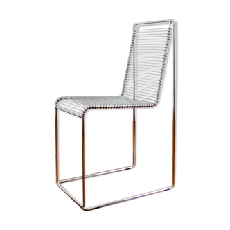 Chair in chromed steel wire by Till Behrens for Schlubach 1980s ( 1 / 8 )