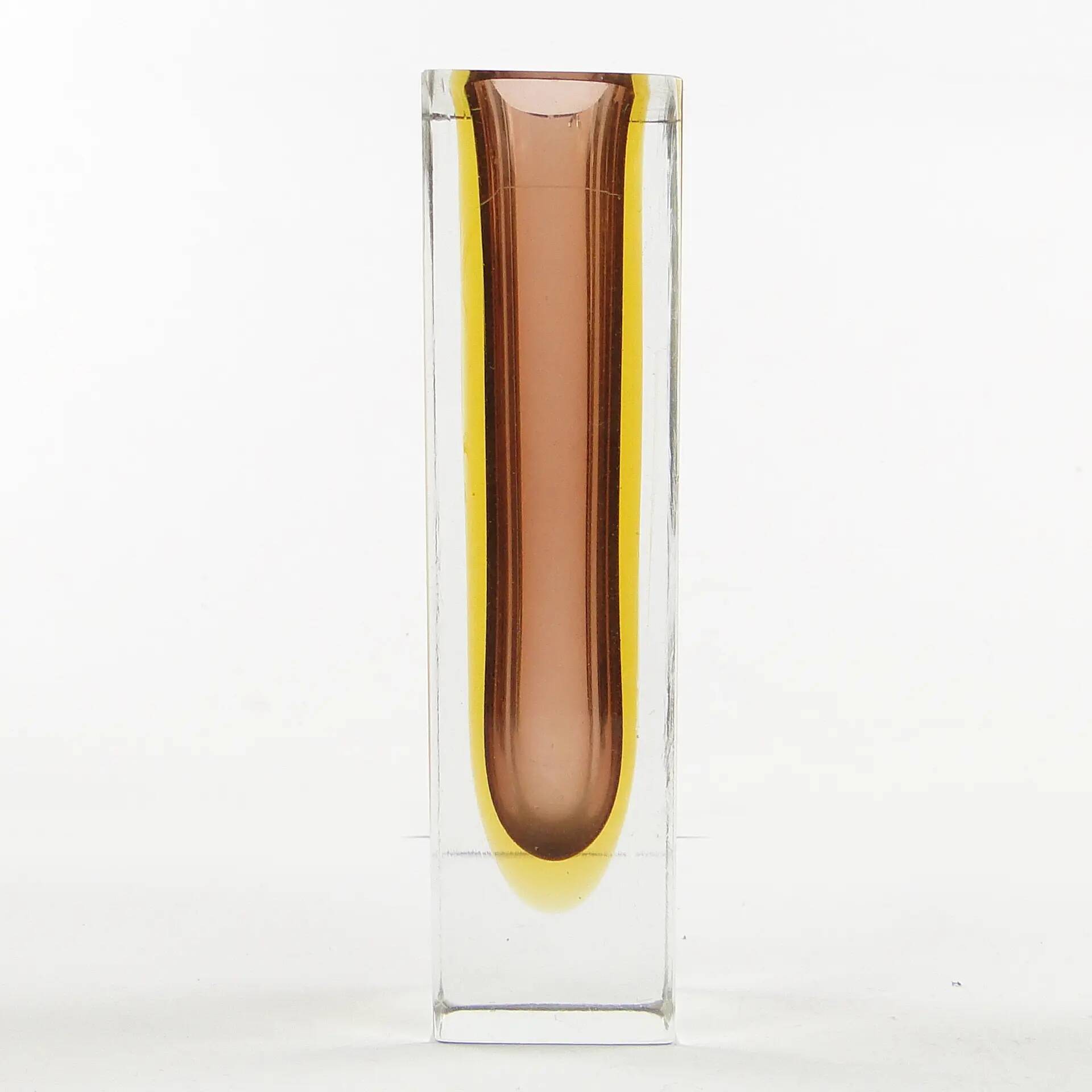 Sommerso mid-century modern vase, glass, designed by F. Poli, Italy, 1950s