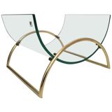 Galotti and radice exclusive Italian, brass and glass magazineholder, 1970s