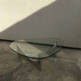 Table basse en verre et métal