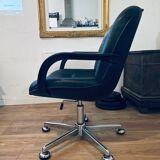 Vintage black leather armchair