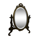 Miroir pivotant à poser en bronze motif d'aigle de palmettes et bélier style directoire 20x29cm