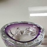 Murano bubble/Bullicante pocket emptier. Cross-pattern. Blown art glass. Diam 13 cm