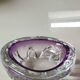 Vide poche Murano à bulles/Bullicante. Motifs croisillons. En verre d Art soufflé. Diam 13 cm