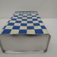 Series of 4 metal boxes, blue and white lustucru decoration
