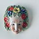 Ceramic wall face signed Il Falco