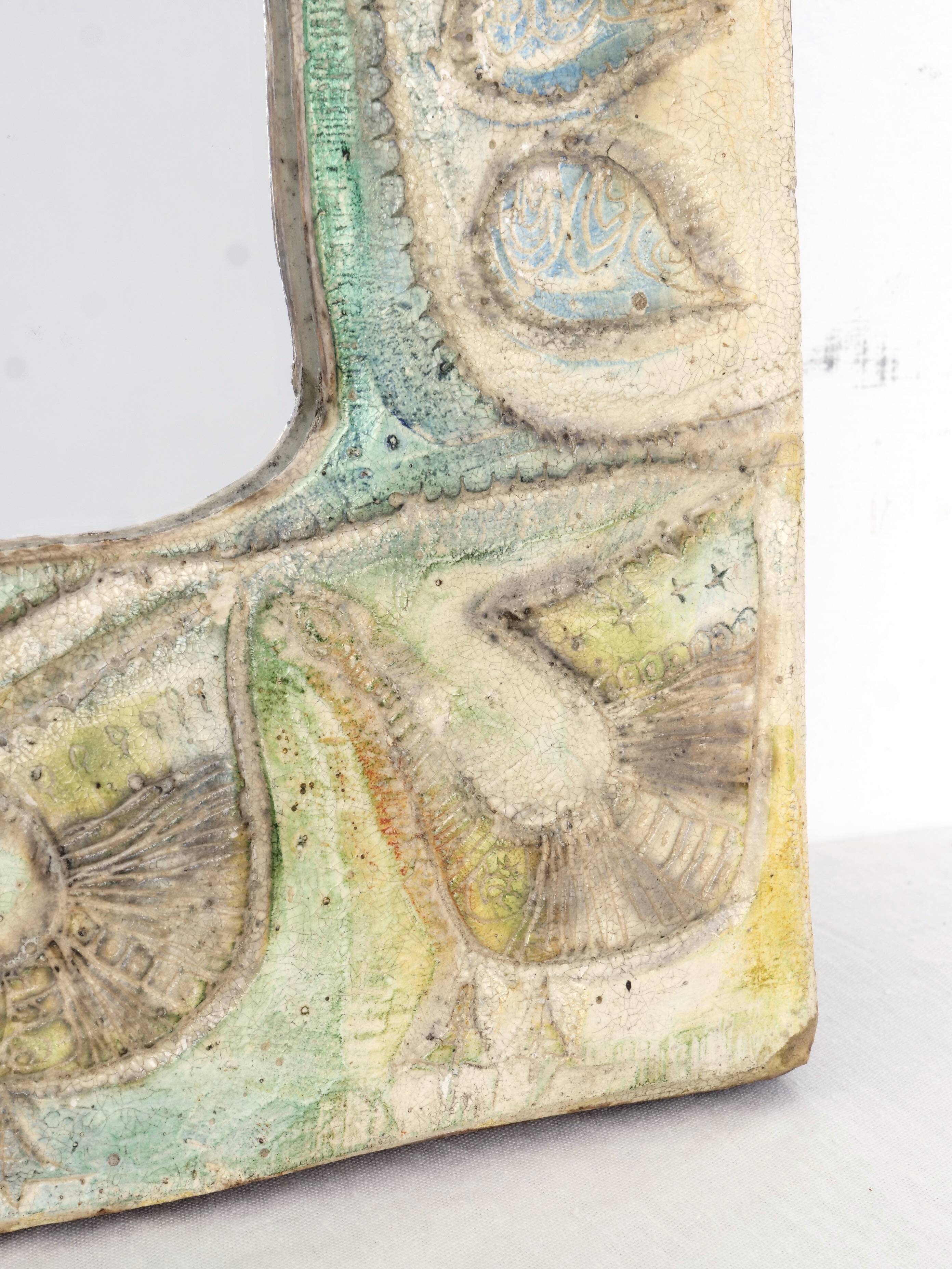 Decorative plaster mirror from the 70s