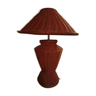 Lampe à poser en rotin