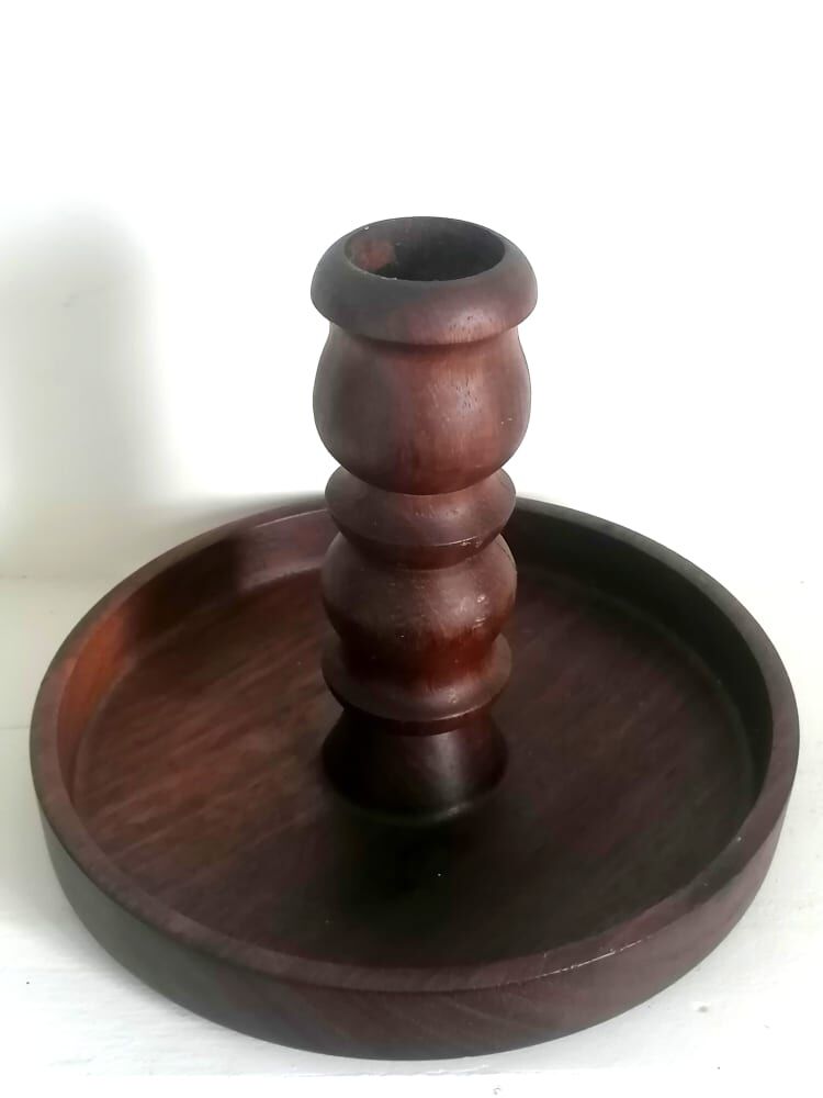 Vintage wooden candle holder