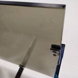 Vintage chrome smoked glass side tables