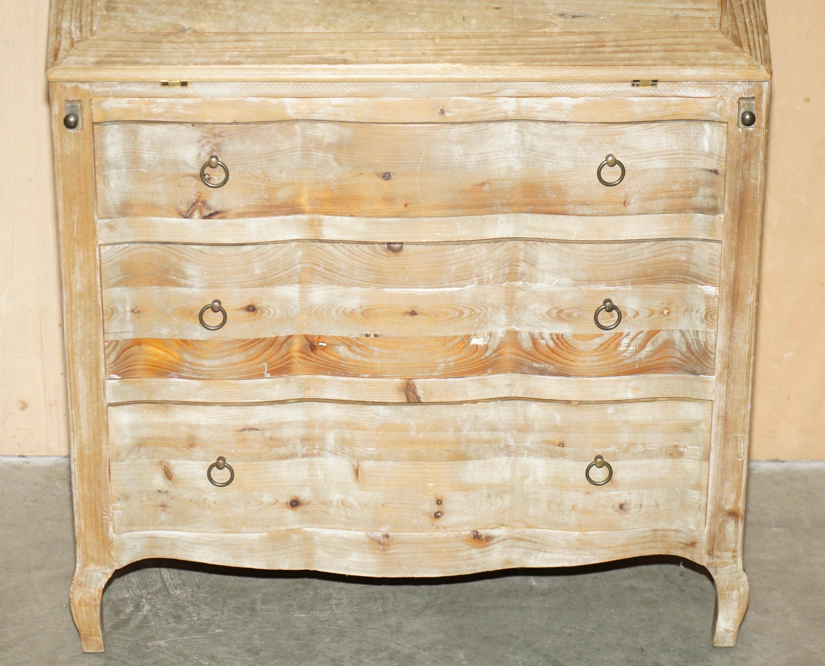 Rustic Swedish pine drop-leaf desk