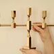 Swedish brass five arm candelabra by Gusum