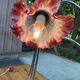 Hollywood Regency flower lamp in chrome steel and glass from the 1970s.
