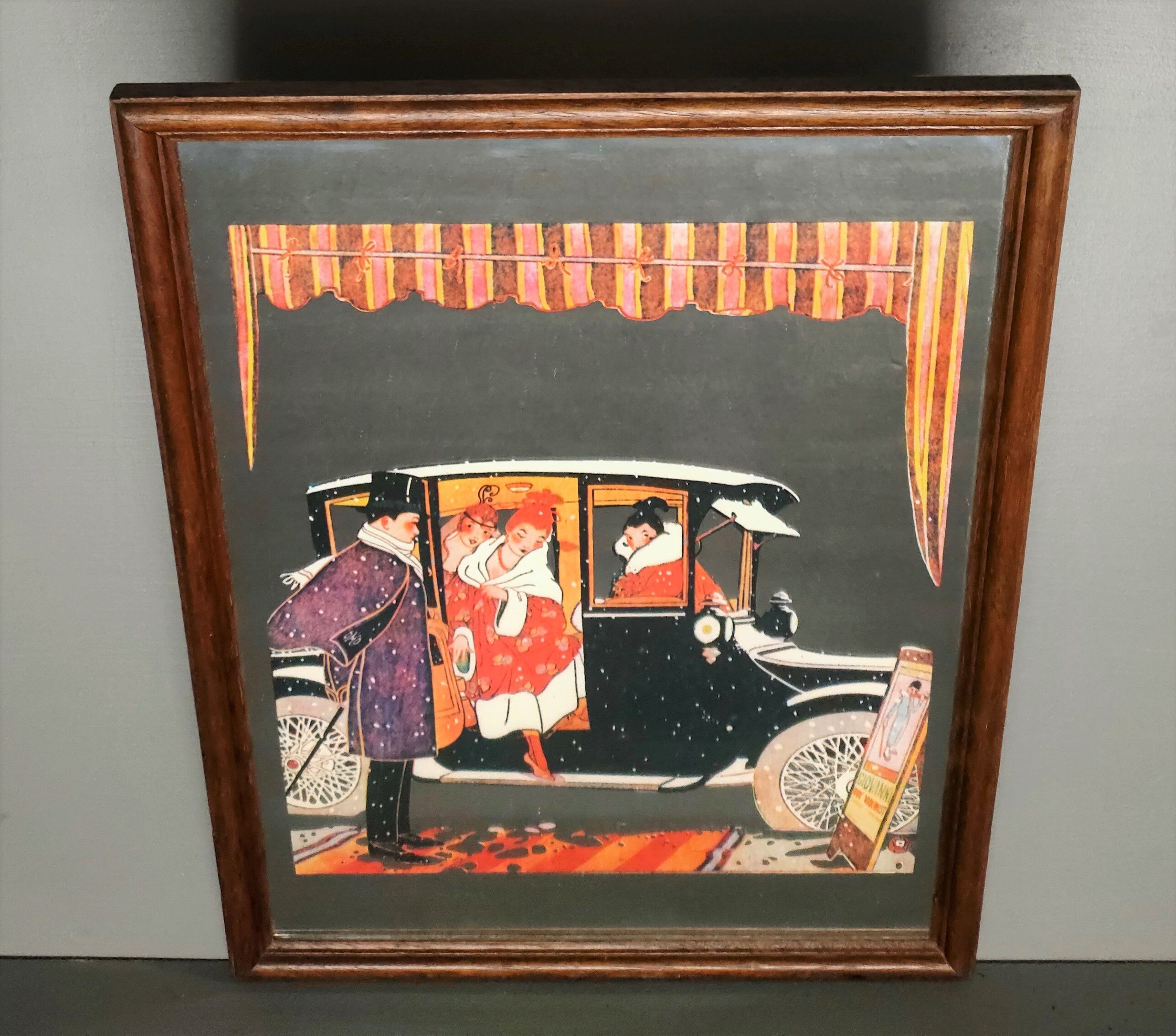 Two mirror frames Art-Deco style, silkscreened " Monte-Carlo " - France - 70's