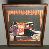 Two mirror frames Art-Deco style, silkscreened " Monte-Carlo " - France - 70's