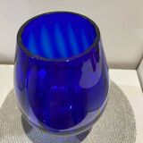 Vintage cobalt blue vase, class brandy balloon