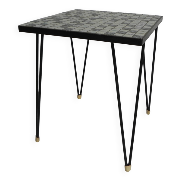 Table d'appoint en carreaux, années 1950