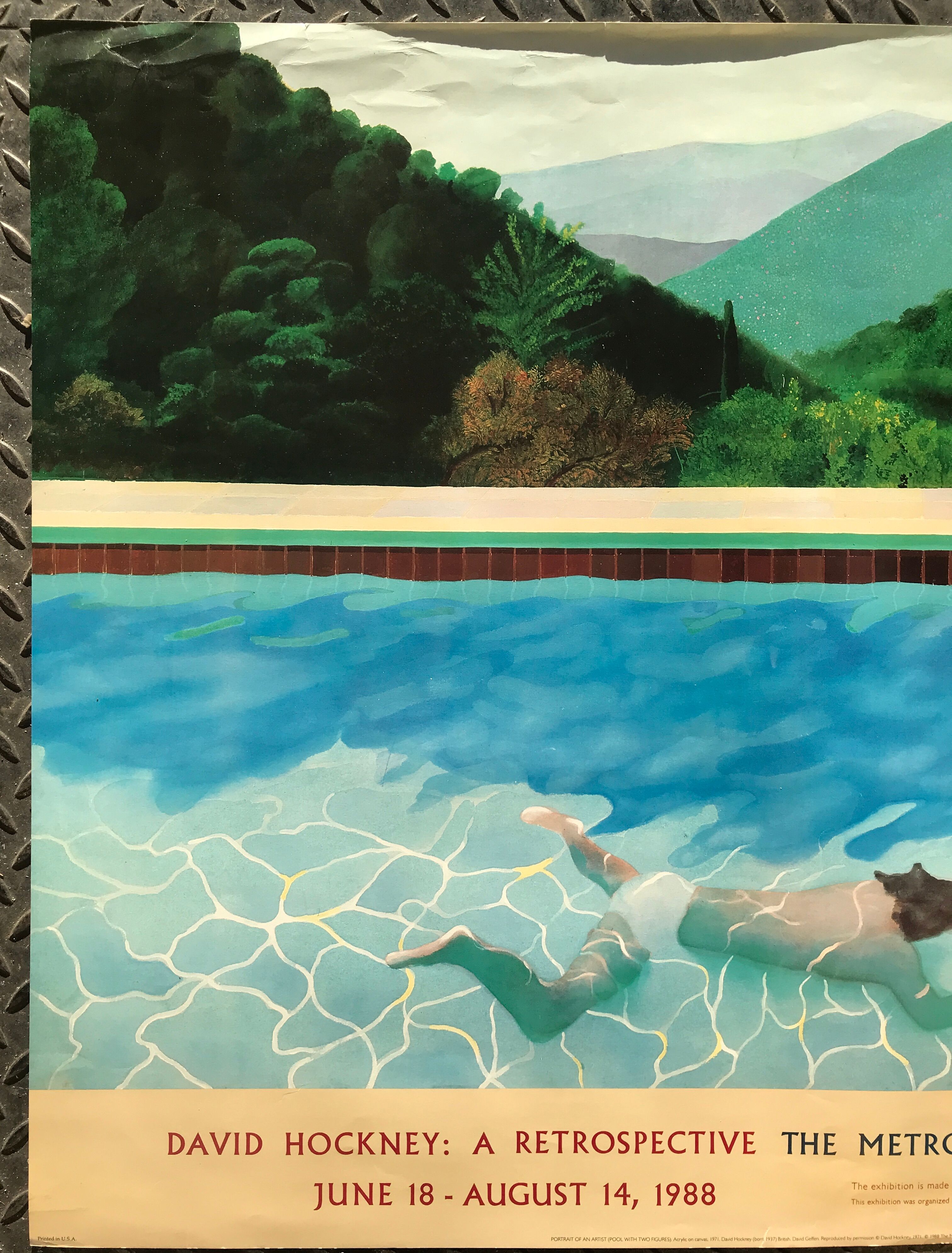 Affiche d'exposition vintage de David Hockney The Metropolitan Museum of Art, 1988