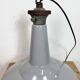 Large Industrial British Grey Enamel Factory Pendant Lamp from Benjamin, 19