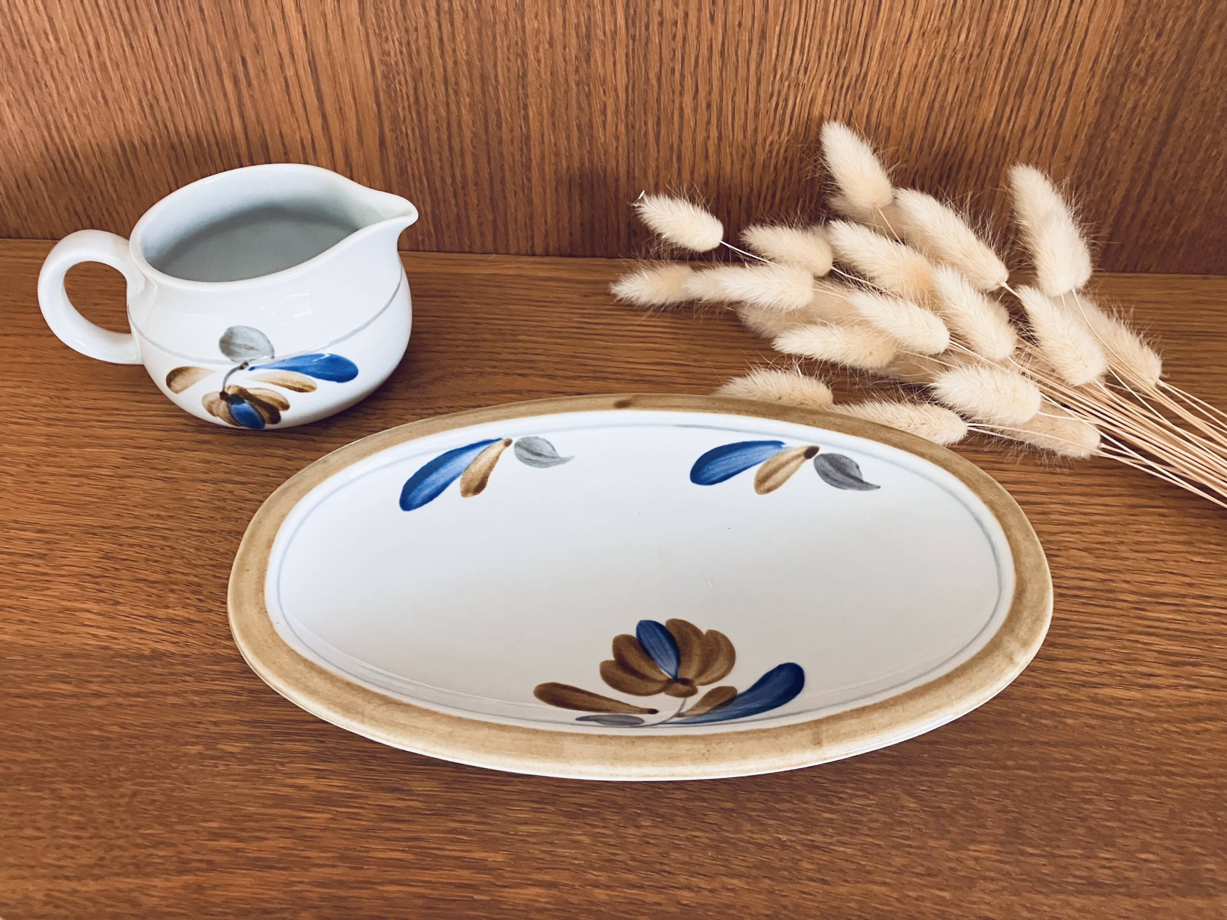 Milk jug and dish Boch Belgium La Louvière Keramis 1970s