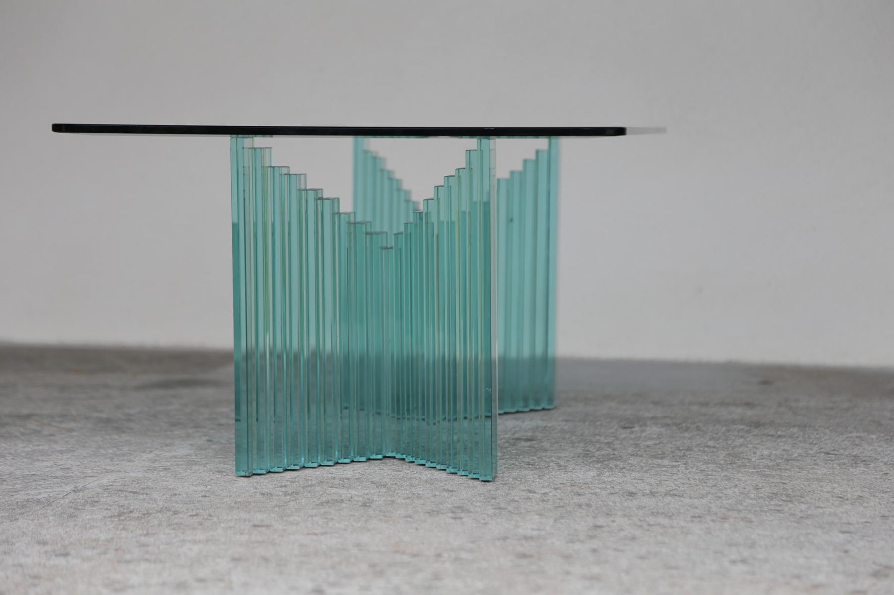 Vintage glass coffee table Italy