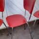 4 vintage Lafargue kitchen chairs in faux leather and chrome