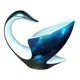 Vintage zoomorphic swan lamp iridescent ceramic
