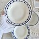 4 mismatched vintage deep plates blue and white porcelain set P