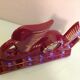 Scout clock in red ceramic bordeaux art deco style