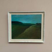 Original Swedish Oil on Canvas – "Landscape" by Dina Mortensen – Signed DM – Vintage and Framed – 53 × 45.5 cm (20.9" × 17.9")