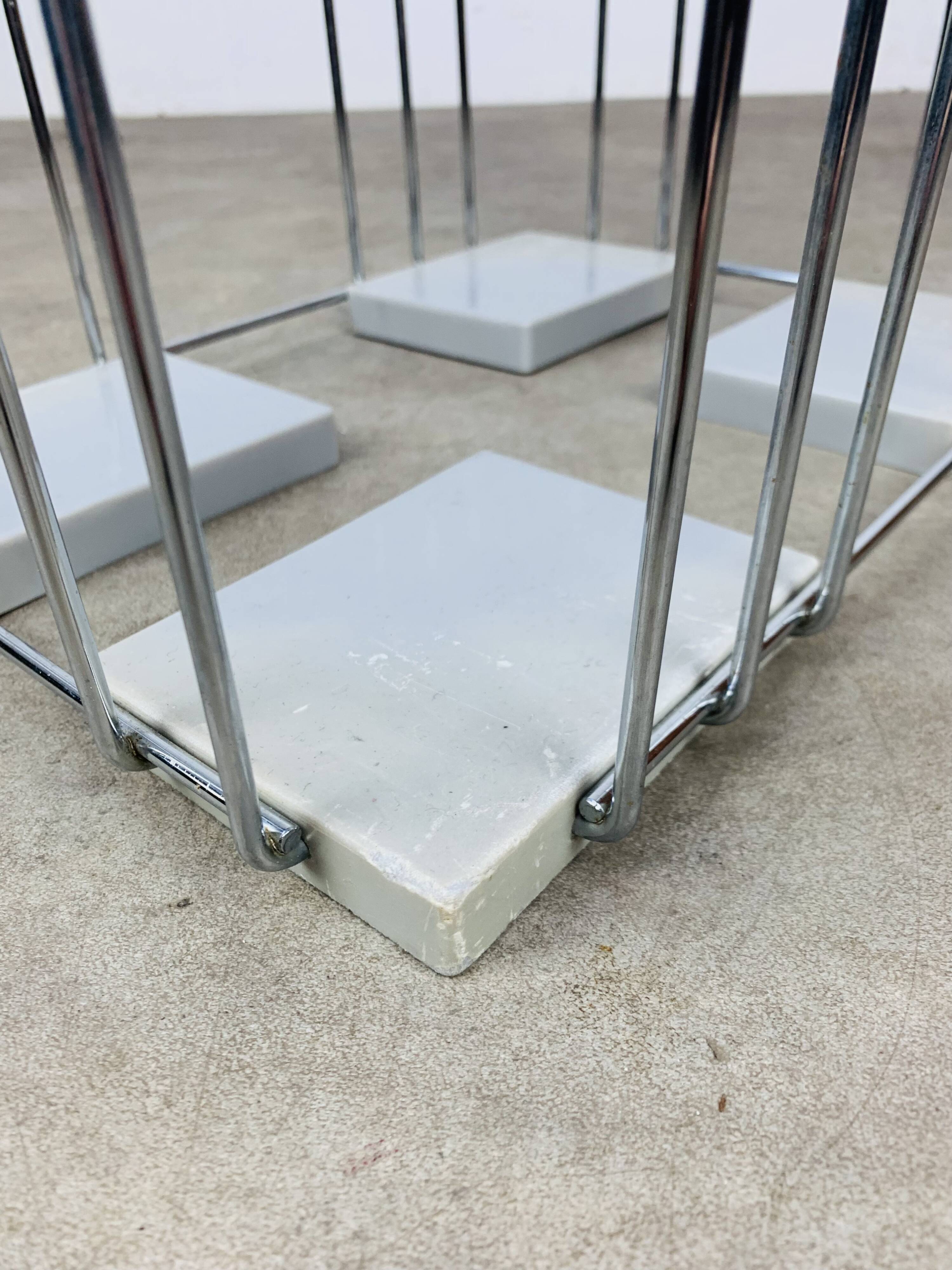 Vintage chrome metal magazine rack