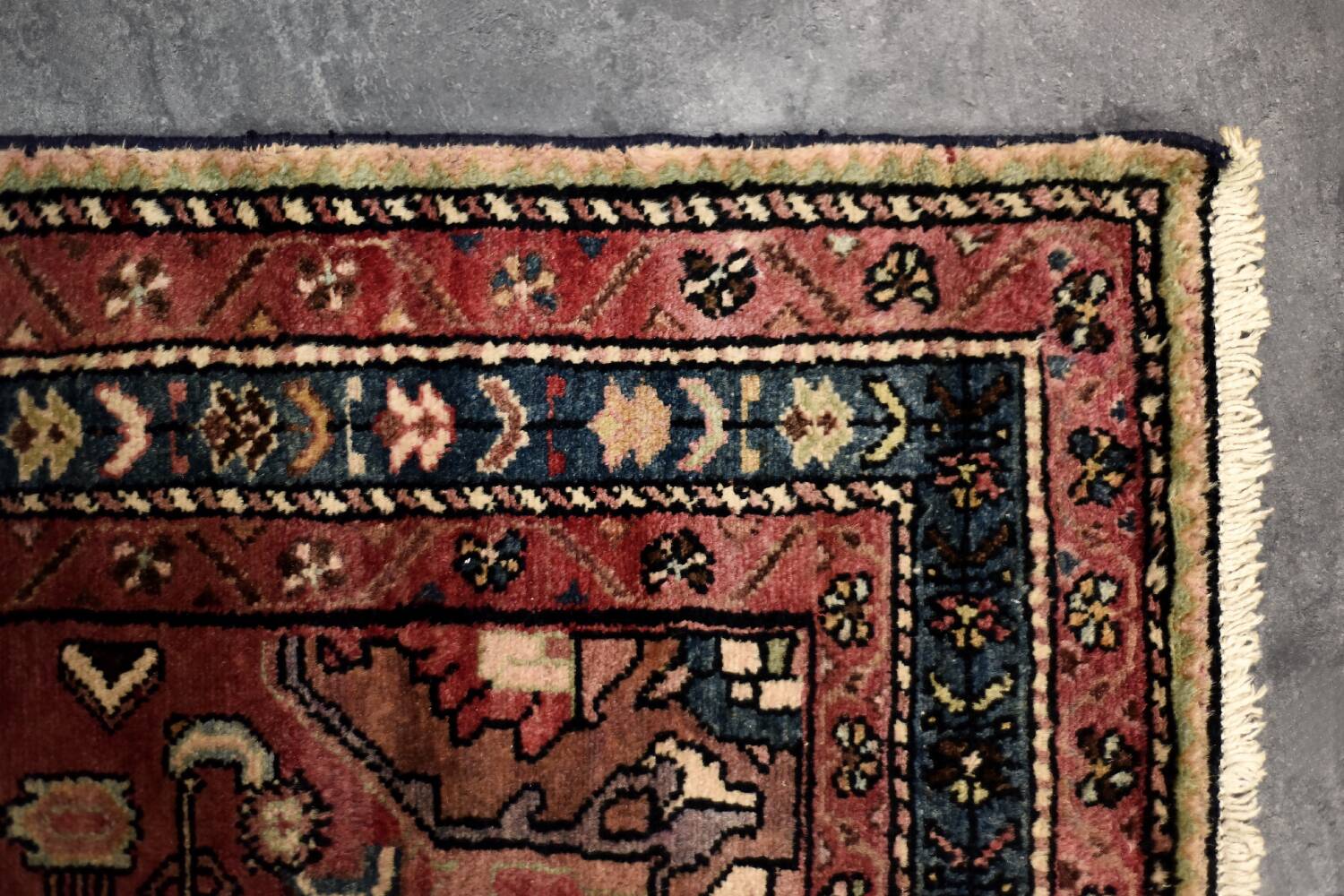 Vintage Hand-Woven Oriental Middle Eastern Zanjan Hamadan Rug, 1960s