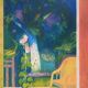 Paul COLLOMB: The garden at night, original signed lithograph.