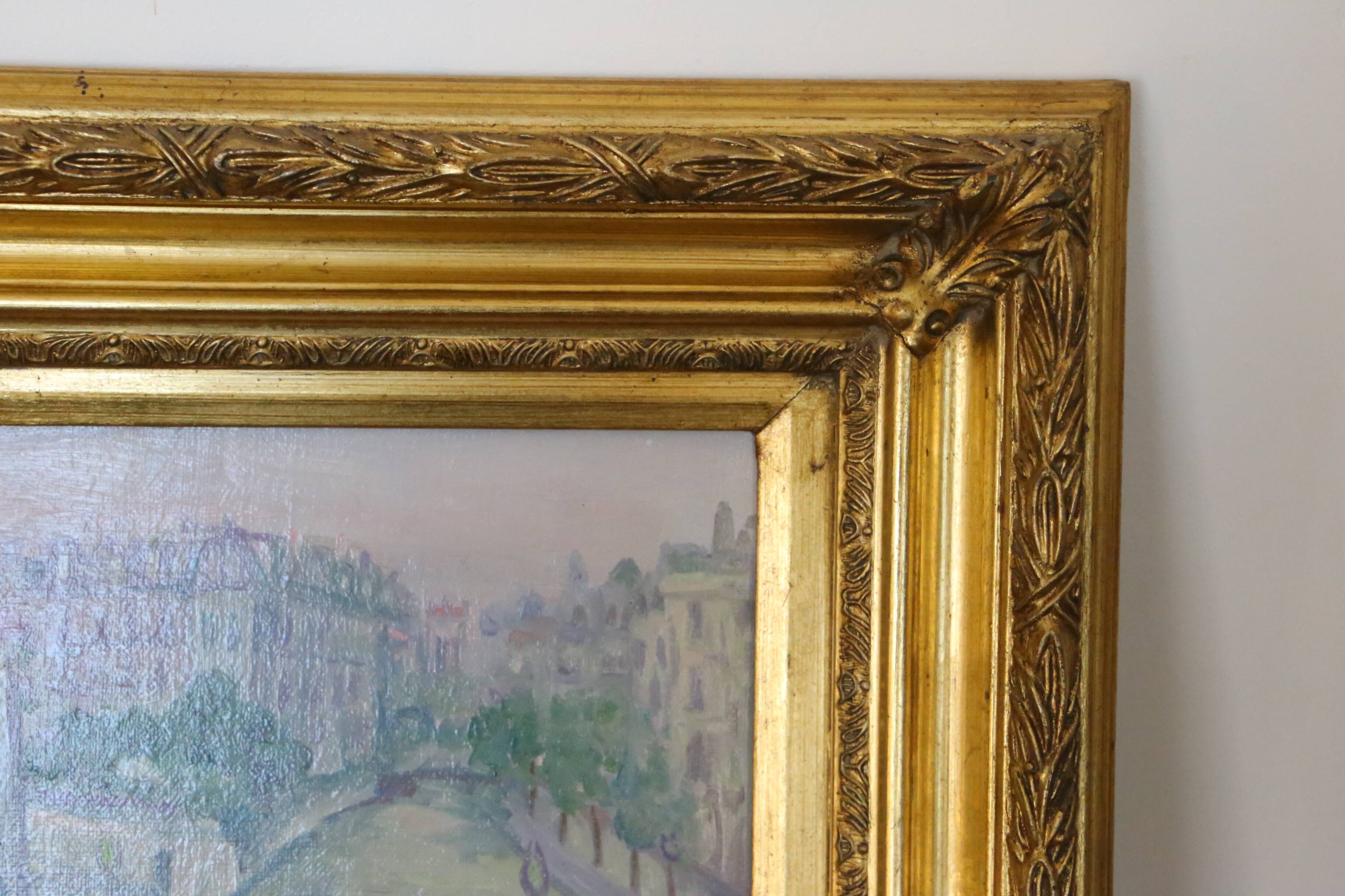 View of the Pont Tournelle, Paris, by Pierre Bouthinon, Oil painting