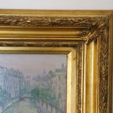 View of the Pont Tournelle, Paris, by Pierre Bouthinon, Oil painting