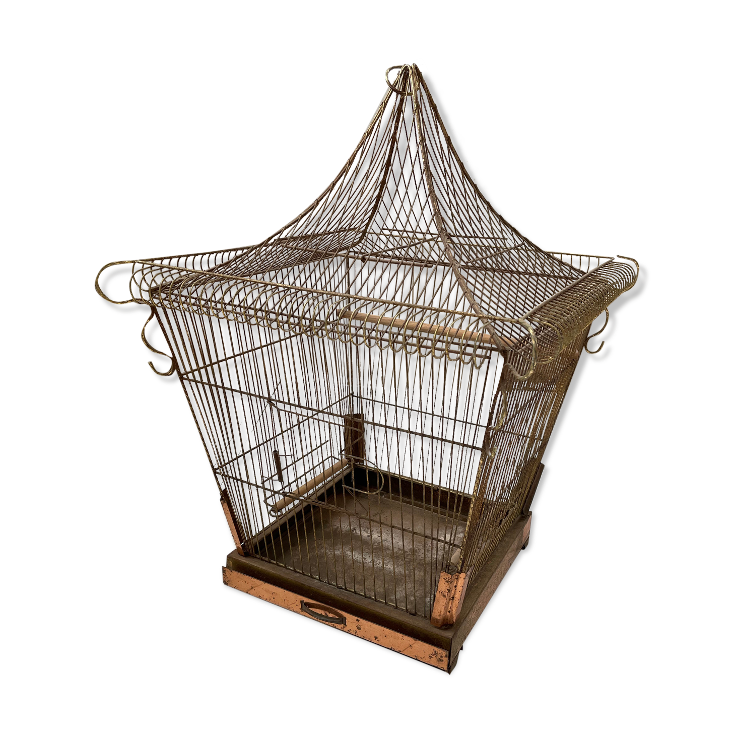 Vintage gold metal cage